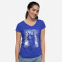 Cat Under The Rain-Womens-V-Neck-Tee-zascanauta