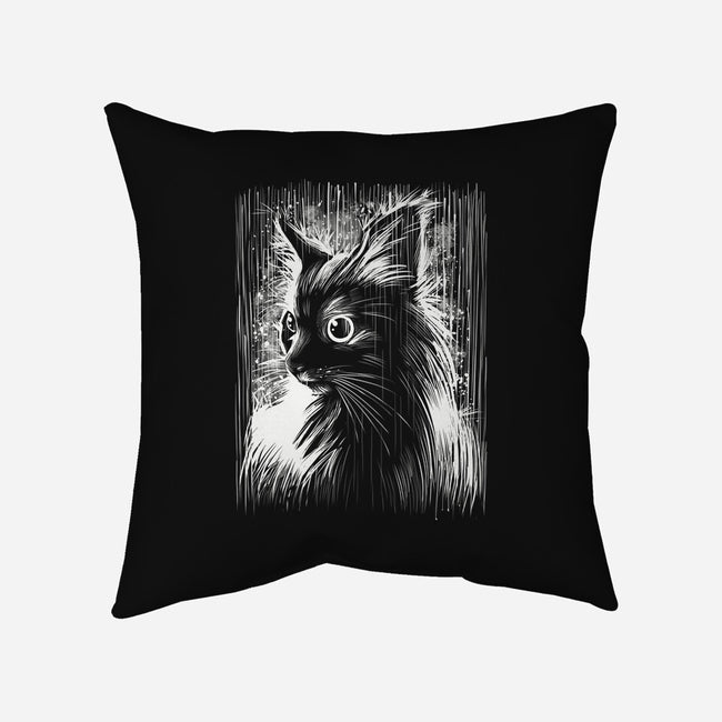Cat Under The Rain-None-Removable Cover w Insert-Throw Pillow-zascanauta