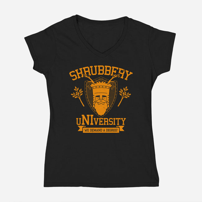 Shrubbery University-Womens-V-Neck-Tee-Boggs Nicolas