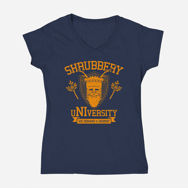 Shrubbery University-Womens-V-Neck-Tee-Boggs Nicolas