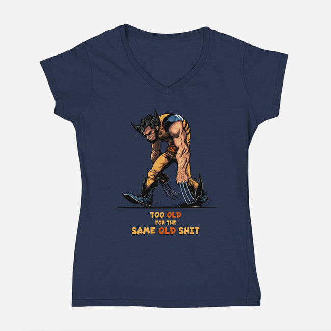 Too Old For The Same Old-Womens-V-Neck-Tee-JCMaziu