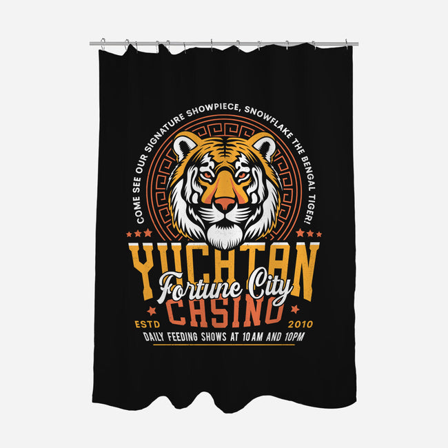 Yucatan Casino Snowflake Grunge-None-Polyester-Shower Curtain-LAGELANTEE