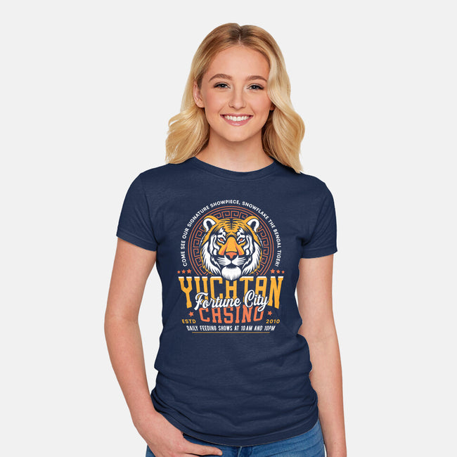 Yucatan Casino Snowflake Grunge-Womens-Fitted-Tee-LAGELANTEE