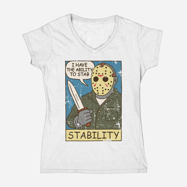 The Ability To Stab-Womens-V-Neck-Tee-Xentee