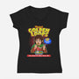 Magical Golden Loops-Womens-V-Neck-Tee-P1yu5h