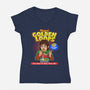 Magical Golden Loops-Womens-V-Neck-Tee-P1yu5h