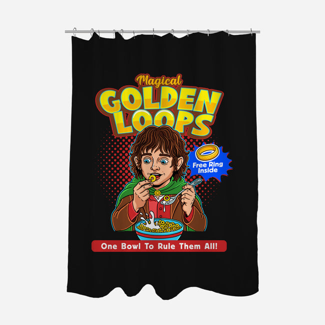 Magical Golden Loops-None-Polyester-Shower Curtain-P1yu5h