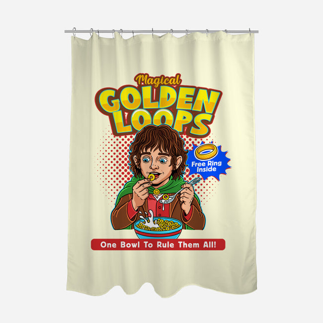 Magical Golden Loops-None-Polyester-Shower Curtain-P1yu5h