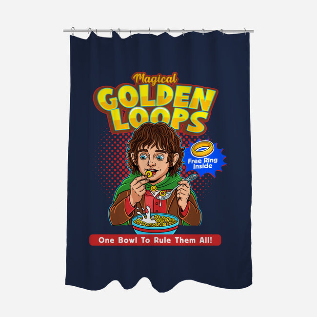Magical Golden Loops-None-Polyester-Shower Curtain-P1yu5h