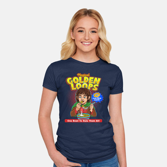 Magical Golden Loops-Womens-Fitted-Tee-P1yu5h