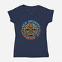 Clobberin Gym-Womens-V-Neck-Tee-glitchygorilla