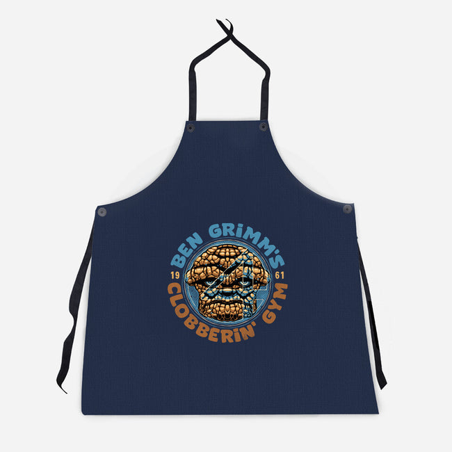 Clobberin Gym-Unisex-Kitchen-Apron-glitchygorilla