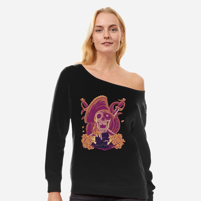 Pirate’s Treasure-Womens-Off Shoulder-Sweatshirt-rmatix