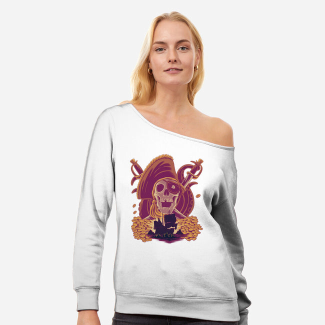 Pirate’s Treasure-Womens-Off Shoulder-Sweatshirt-rmatix