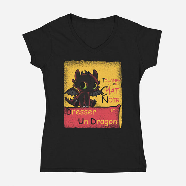 Dresser Un Dragon-Womens-V-Neck-Tee-turborat14