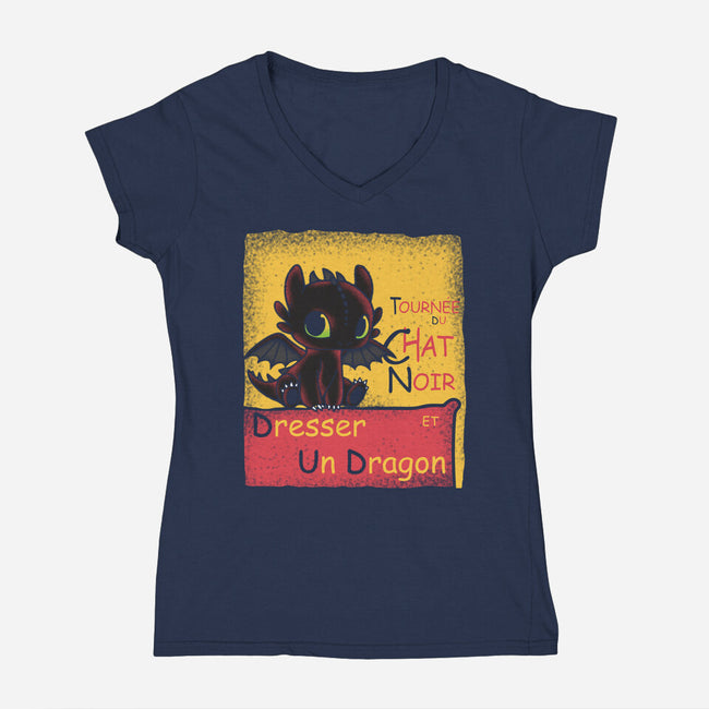 Dresser Un Dragon-Womens-V-Neck-Tee-turborat14