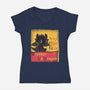 Dresser Un Dragon-Womens-V-Neck-Tee-turborat14