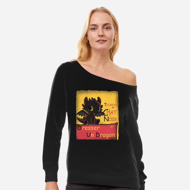Dresser Un Dragon-Womens-Off Shoulder-Sweatshirt-turborat14