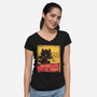 Dresser Un Dragon-Womens-V-Neck-Tee-turborat14