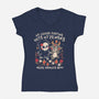 Friends With My Demons-Womens-V-Neck-Tee-eduely