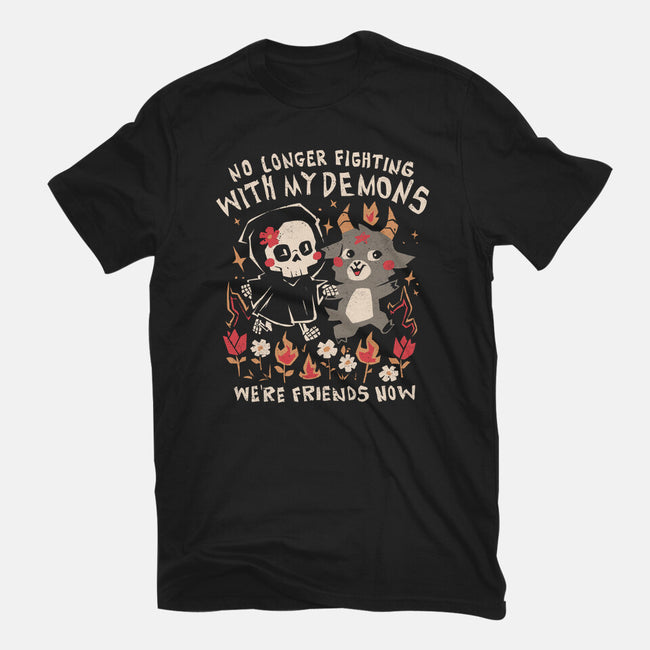 Friends With My Demons-Unisex-Basic-Tee-eduely