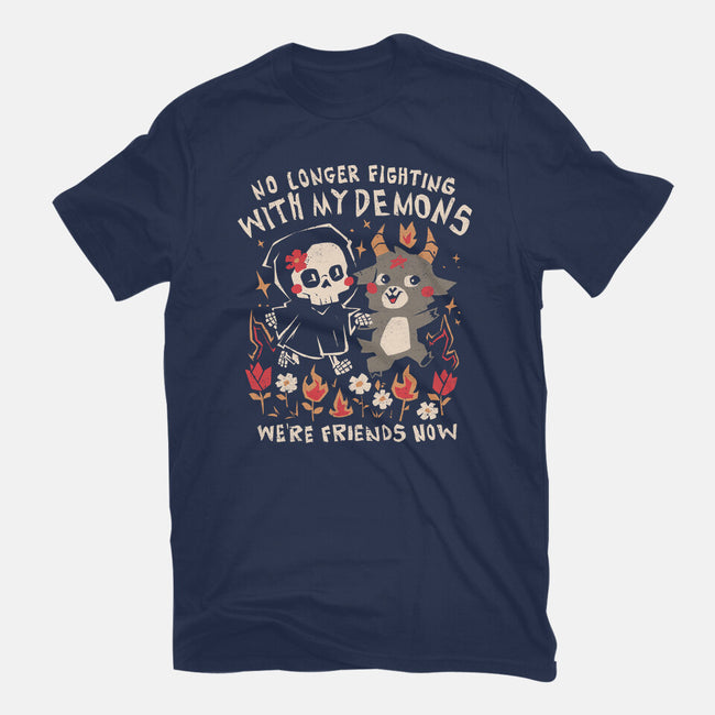 Friends With My Demons-Unisex-Basic-Tee-eduely