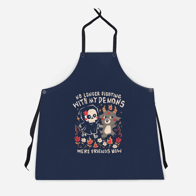 Friends With My Demons-Unisex-Kitchen-Apron-eduely