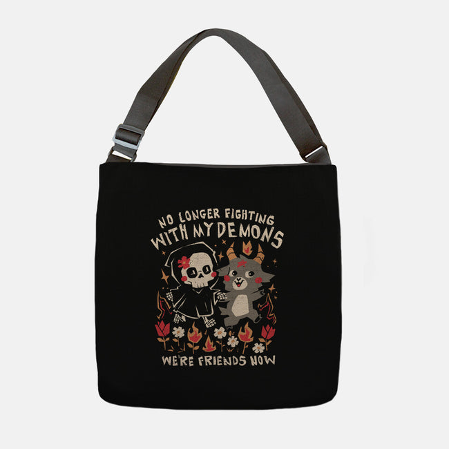 Friends With My Demons-None-Adjustable Tote-Bag-eduely