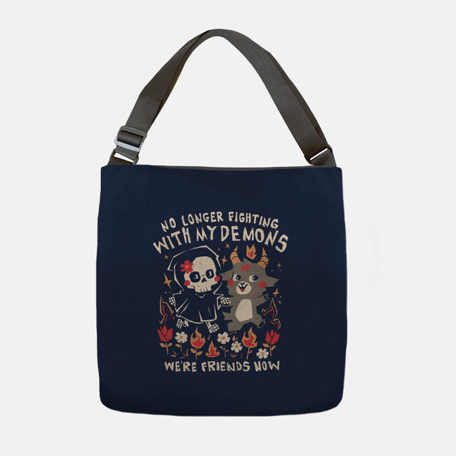 Friends With My Demons-None-Adjustable Tote-Bag-eduely