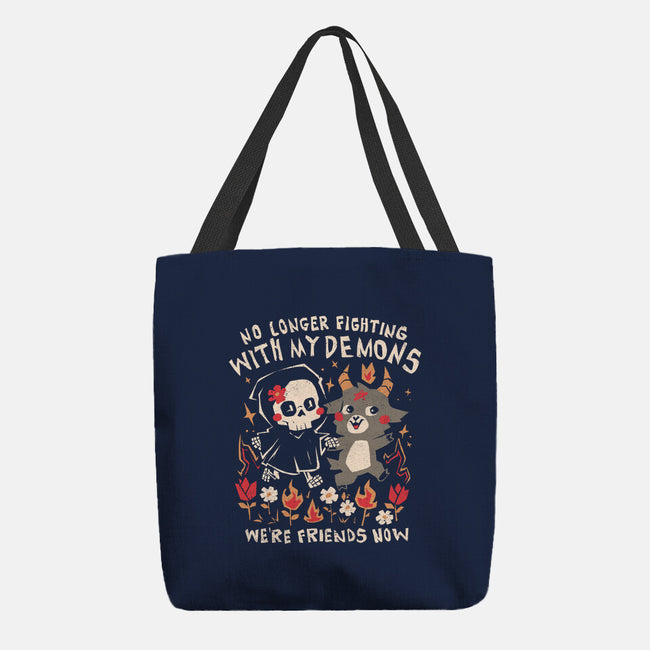 Friends With My Demons-None-Basic Tote-Bag-eduely