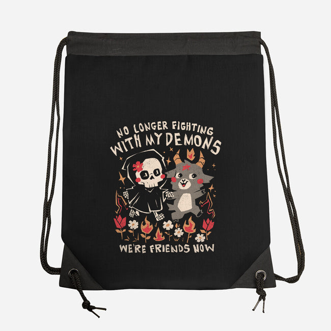 Friends With My Demons-None-Drawstring-Bag-eduely