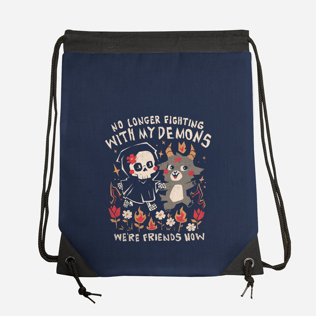 Friends With My Demons-None-Drawstring-Bag-eduely