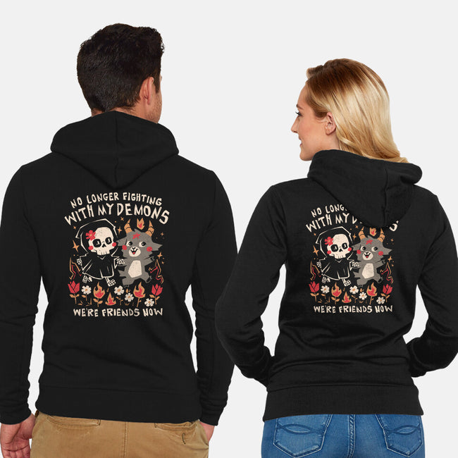 Friends With My Demons-Unisex-Zip-Up-Sweatshirt-eduely