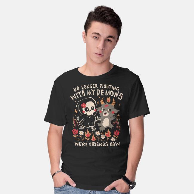 Friends With My Demons-Mens-Basic-Tee-eduely
