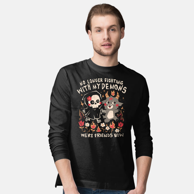 Friends With My Demons-Mens-Long Sleeved-Tee-eduely