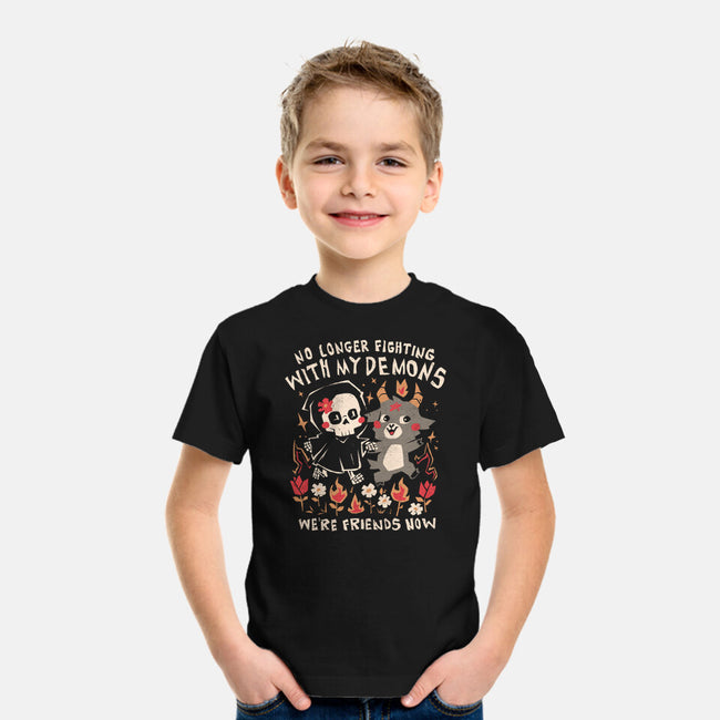 Friends With My Demons-Youth-Basic-Tee-eduely
