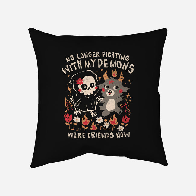 Friends With My Demons-None-Removable Cover w Insert-Throw Pillow-eduely