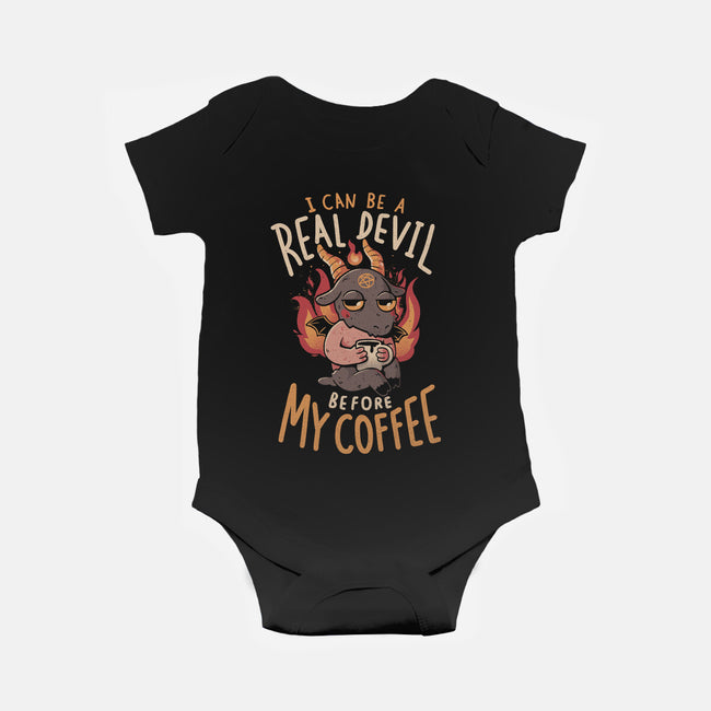 Real Devil Before My Coffee-Baby-Basic-Onesie-eduely