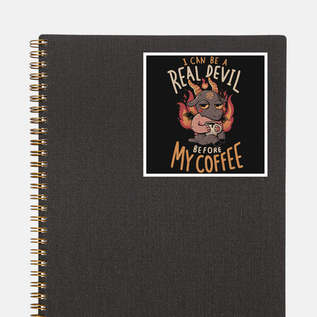 Real Devil Before My Coffee-None-Glossy-Sticker-eduely