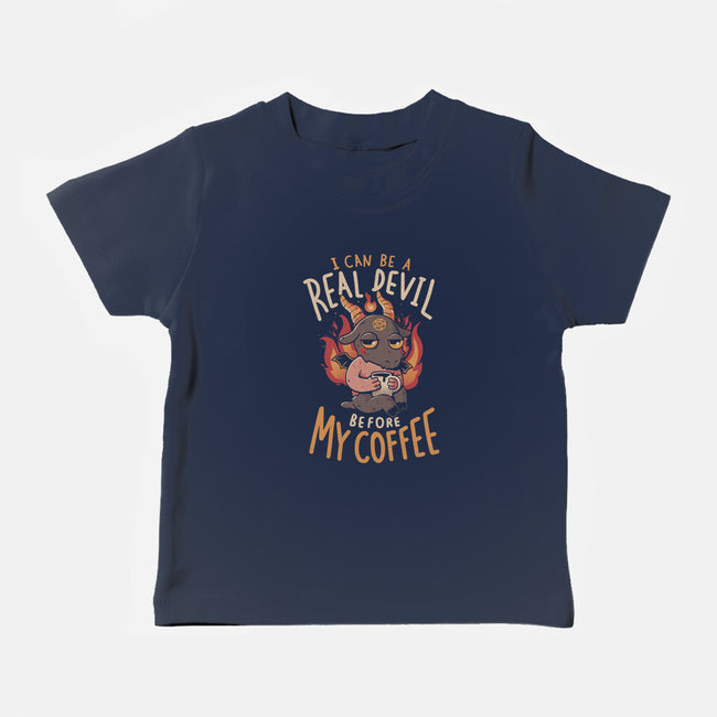 Real Devil Before My Coffee-Baby-Basic-Tee-eduely
