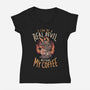 Real Devil Before My Coffee-Womens-V-Neck-Tee-eduely