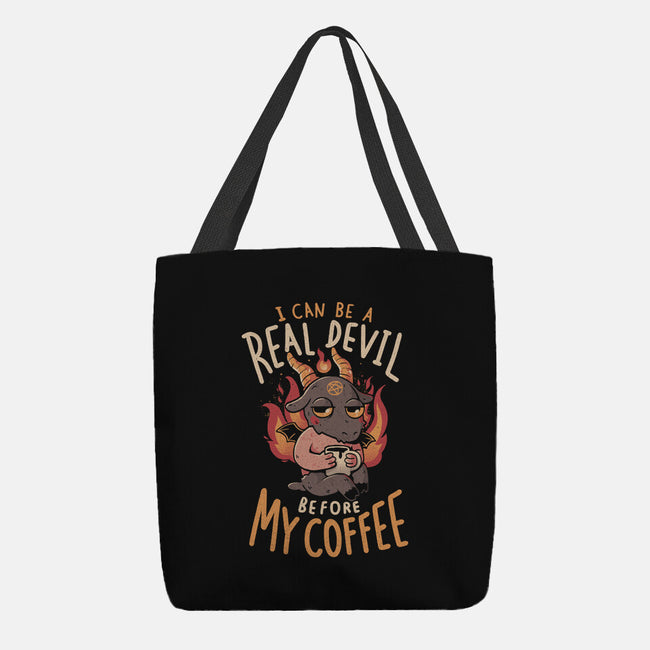 Real Devil Before My Coffee-None-Basic Tote-Bag-eduely