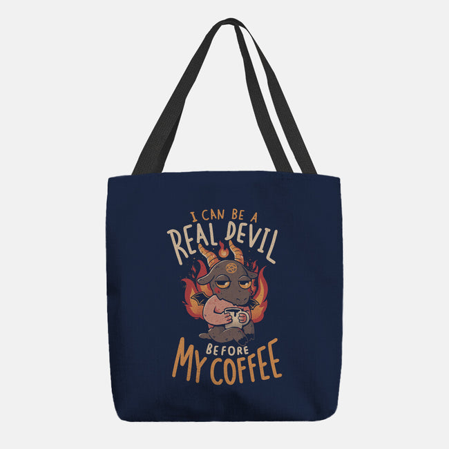 Real Devil Before My Coffee-None-Basic Tote-Bag-eduely