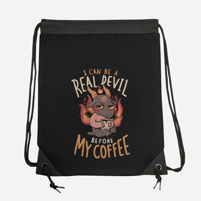 Real Devil Before My Coffee-None-Drawstring-Bag-eduely