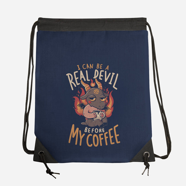 Real Devil Before My Coffee-None-Drawstring-Bag-eduely