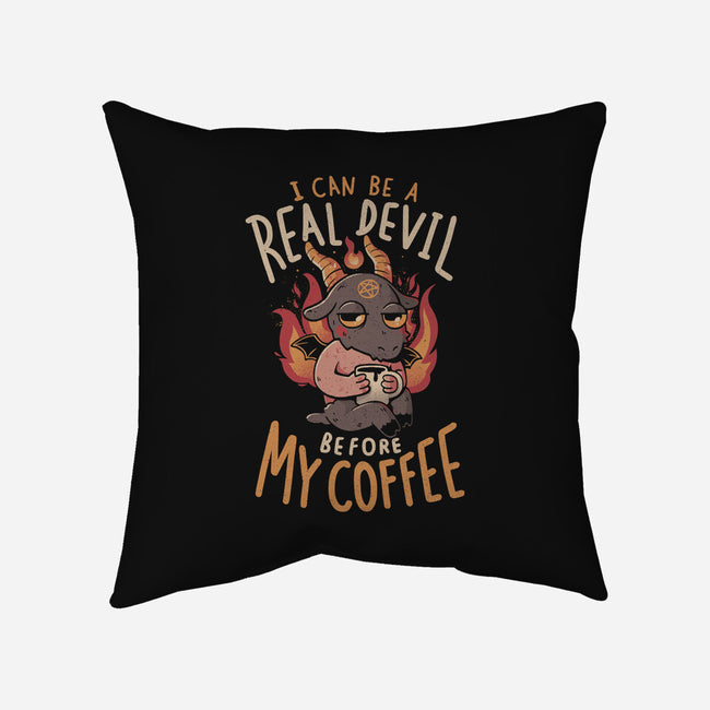 Real Devil Before My Coffee-None-Removable Cover w Insert-Throw Pillow-eduely