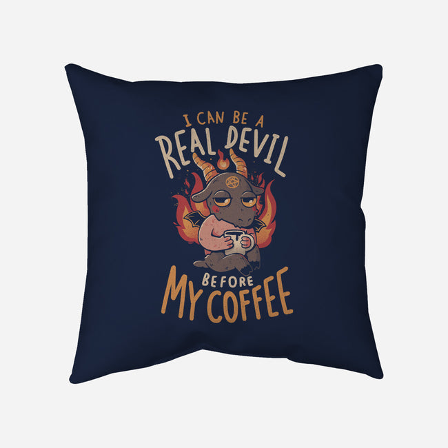 Real Devil Before My Coffee-None-Removable Cover w Insert-Throw Pillow-eduely