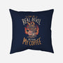 Real Devil Before My Coffee-None-Removable Cover w Insert-Throw Pillow-eduely