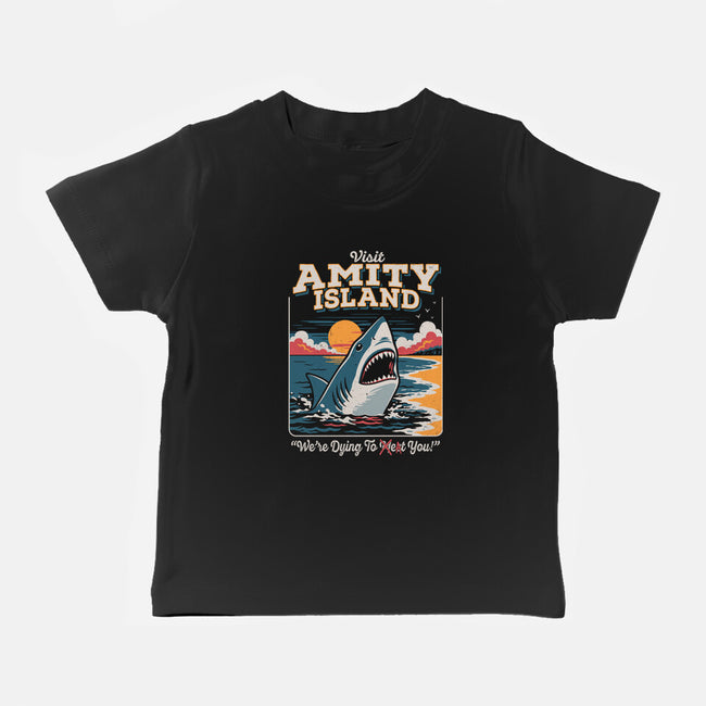 Visit Amity Island-Baby-Basic-Tee-Nemons
