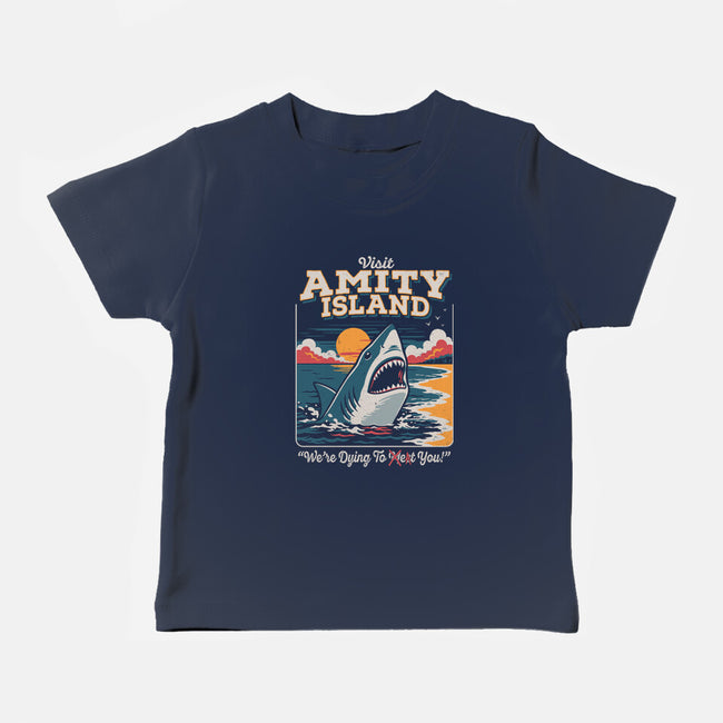 Visit Amity Island-Baby-Basic-Tee-Nemons